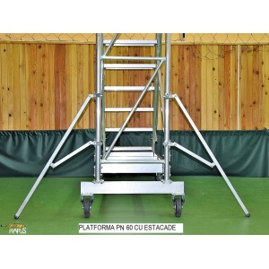 Platforma mobila RARIS, aluminiu, la 60°, baza rigidizata, roti cu frana, Gmax=200 kg, tip PN60 - Img 7