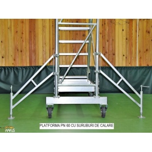 Platforma mobila RARIS, aluminiu, la 60°, baza rigidizata, roti cu frana, Gmax=200 kg, tip PN60 - Img 8