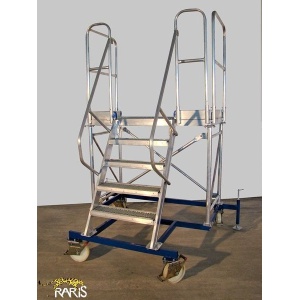 Platforma RARIS la 60°, mobila, rigidizata, baza otel, structura aluminiu, podina lata, tip PBF - Img 3