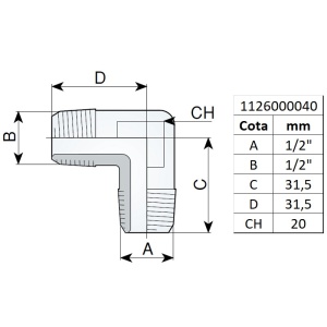 Racord tip "L" filet exterior 1/2", tip 266/4 - Img 2