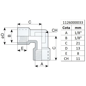 Racord tip "L" filet interior 1/8", tip 260/1 - Img 2