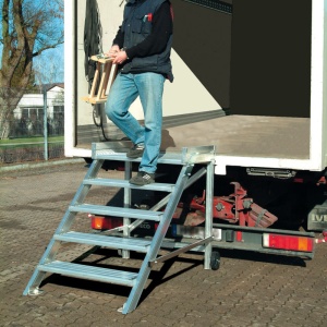 Scara cu podest mobila, 2 trepte, latime 600mm, inaltime platforma 0.4m, inaltime de lucru 2.4m - Img 2