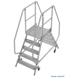 Scara cu podest mobila, cu trepte pe 2 parti (2x5 trepte) - Img 2