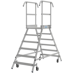Scara cu podest mobila, cu trepte pe 2 parti (2x6 trepte) - Img 1
