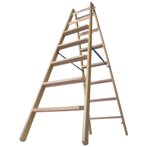 Scara de lemn cu trepte late, 2x7 trepte - Img 5