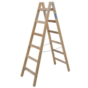 Scara de lemn dubla cu trepte pe ambele parti, 2x6 trepte - Img 7