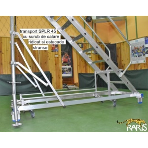 Scara mobila cu platforma, din aluminiu, la 45 grade, cu maneta, produs RARIS - tip SPLR 45 - Img 2
