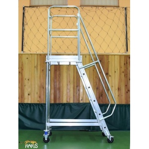 Scara mobila cu platforma, din aluminiu, la 70 grade, roti cu frana, produs RARIS - tip SPL70 - Img 2
