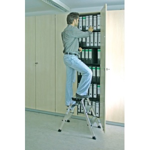 Scara mobila Monto Rolly dubla 2x3 trepte, cu roti retractabile automat - Img 2