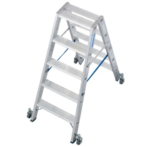 Scara Stabilo dubla 2x5, trepte cu roti - Img 4