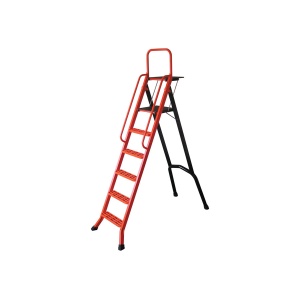 Scari pliabile din aluminiu LESCABO cu platforma, 1 tronson - 4 trepte
