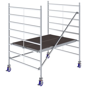 Schela mobila Stabilo S50 1,5 x 2m, aluminiu, inaltime lucru 3m, inaltime max. platforma 1m - Img 1