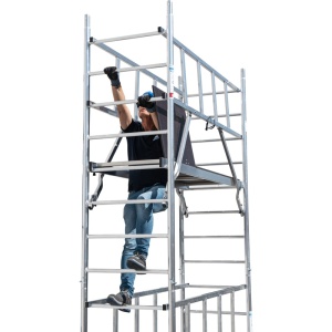 Schela Protec 0,6 x 2m, aluminiu, inaltime lucru 7.3m, inaltime schela 6.45m, inaltime platforma 5.3m (0+2+3+4+(2*Stabilizatoare)) - Img 11