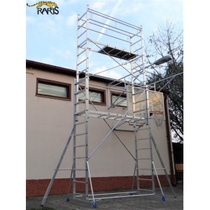 Schela telesopica RARIS formata din 2 scari de aluminiu cu 2x11+7 trepte, tip SS2x11+7 - Img 8