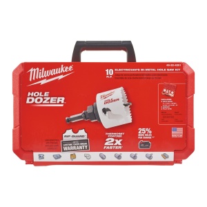 Set 10 buc carote MILWAUKEE HOLE DOZER″ [ 6 x carote: ⌀ 25, 32, 40, 54, 68, 76 mm. Tijă de prindere pentru ⌀ 14 - 30 mm (49567010). Tijă de prindere pentru ⌀ 32 - 152 mm (49569100). 2 x burghie de centrare. Cheie imbus ⅛″ ] - Img 6