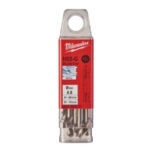 Set 10 burghie HSS Ground pentru metal cu două vârfuri MILWAUKEE Ø 4.8x18x62 mm - Img 2