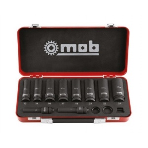 Set 13 piese MOB capete impact lungi 1/2" + accesorii 10-24mm