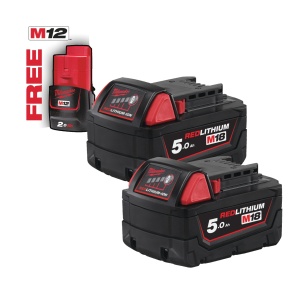Set 2 acumulatori M18™ 5,0 Ah Milwaukee M18 B52 - Img 6