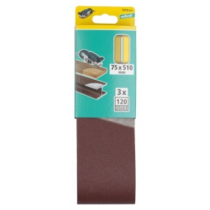 Set 3 benzi de slefuit Wolfcraft 1914000, pentru lemn si metale, Gr. A120 , 75x510 mm - Img 2