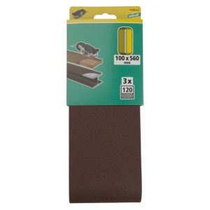 Set 3 benzi de slefuit Wolfcraft 1938000, pentru lemn si metale, Gr. A120, 100x560 mm - Img 2