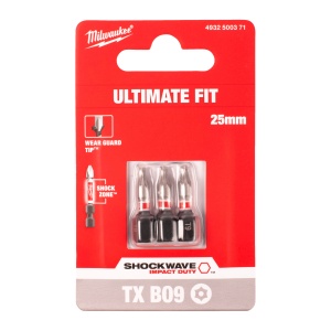 Set 3 biti de impact Milwaukee Shockwave Impact Duty™, TX BO9x25mm - Img 2