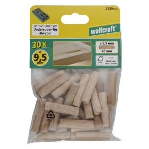 Set 30 dibluri lungi din lemn, cu fibra longitudinala Wolfcraft 2939000, dimensiuni 9.5x40 mm - Img 5
