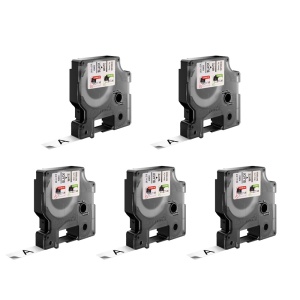 Set 5 Etichete standard 19mm x 7m negru alb DYMO LabelManager D1 S0720830 45803