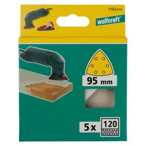 Set 5 foi abrazive autoadezive delta Wolfcraft 1163000, Gr. 120, 95 mm - Img 2