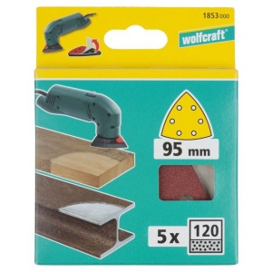 Set 5 foi abrazive autoadezive delta Wolfcraft 1853000, Gr. 120, 95 mm - Img 2