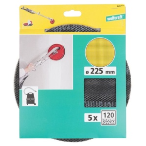Set 5 foi abrazive Wolfcraft 2287000, prindere velcro, pentru lemn si vopsea, D 225 mm, P120 - Img 2