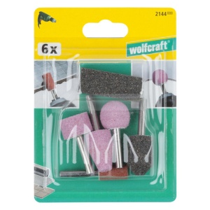 Set 5 pietre de slefuit Wolfcraft 2144000, prelucrare mixta, ax prindere 6 mm, diametru 10-20/12/20/24/ mm - Img 8