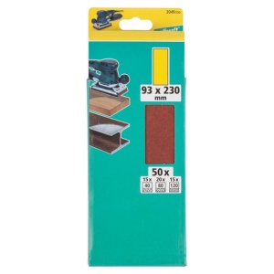 Set 50 foi abrazive Wolfcraft 2049000, pentru lemn si metale, Gr. A40, A80, A120, 93x230 mm - Img 2