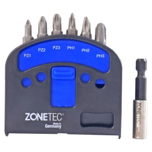 Set 6 biti PH si PZ Zonetec ZA1986-3, hex 1/4", cu suport bit magnetic 50 mm - Img 3