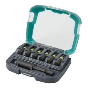 Set 7 piese Wolfcraft biti Torx pentru impact,hex 1/4", 25 mm, adaptor bit magnetic - Img 1