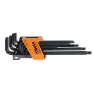Set 8 imbusuri L, cu cap sferic, pentru șuruburi cu cap Torx®, varianta lunga, 97BTXL/SC8, T9-T40 - Img 1