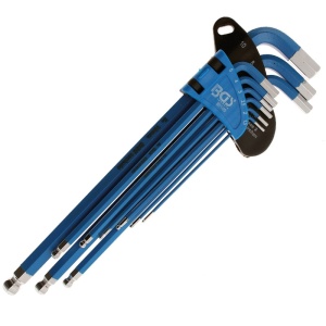 Set 9 chei imbus tip L cap sferic extra-lungi, magnetice, 1.5 - 10 mm - Img 1