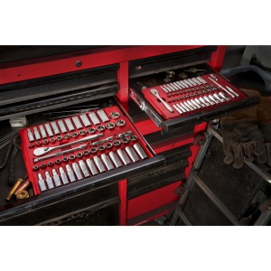 Set antrenor cu clichet ⅜″ Milwaukee + set chei tubulare metric și imperial 6-19 mm si 1/4"-5/16" (56buc ) - Img 8