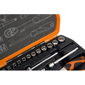 Set capete 1/4" cu clichet 72T, 42buc - Img 3