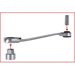 Set chei tubulare KS TOOLS perforate 1/4" + 11 mm și biți, 31 piese - Img 3