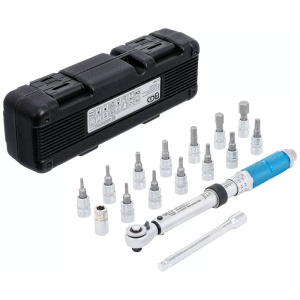 Set cheie dinamometrica antrenare BGS 1/4" (6.3 mm) + accesorii, 3-24 Nm, 16 piese