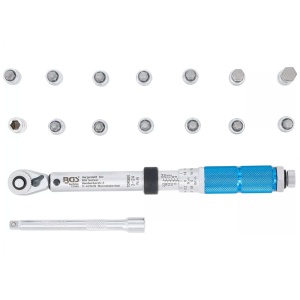 Set cheie dinamometrica antrenare BGS 1/4" (6.3 mm) + accesorii, 3-24 Nm, 16 piese - Img 3