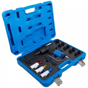 Set masina de insurubat cu impact pneumatica profesionala BGS, cu 16 accesorii, 1/2", max. 1200 Nm, reversibila - Img 2
