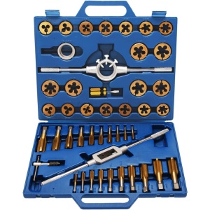 Set tarozi + filiere, 45 piese, acoperit cu TIN, M6 - M24 - Img 1