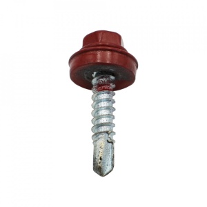 Suruburi Autoforante cu cap hexagonal, DIN 7504K, filet lemn, RAL 3011+saiba EPDM, 4.8x20mm, 250 bucati - Img 3