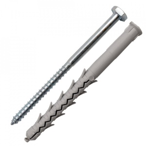Suruburi cap hexagonal, pentru lemn, DIN 571 ZN+diblu, M8x160, 50 bucati - Img 1