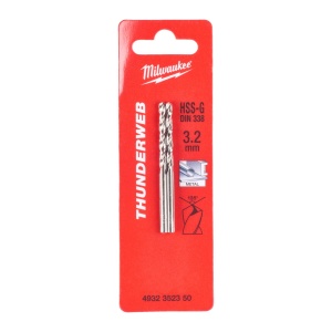 THUNDERWEB - Burghie metal HSS Ground - DIN338 Milwaukee Ø 3.2x36x65 mm - blister 2 buc - Img 2