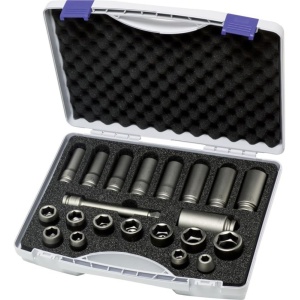 Trusa 21 piese ASW capete chei tubulare de impact 1/2" 10-27mm - Img 1