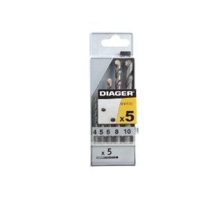 Trusa 5 piese burghie Diager cu coada cilindrica pentru masini electrice cu acumulatori 4-10mm