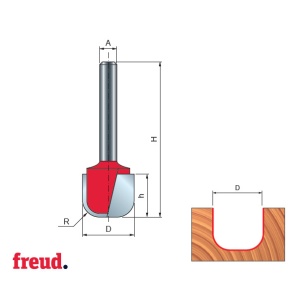 19- Freza cilindro-frontala cu profil cupa, placata CMS, Z=2, cu coada, DIM 19 mm - 19-10608P