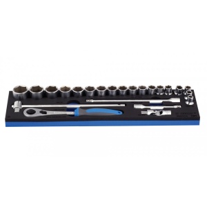 964ECO19 Set de capete chei tubulare 1/2" in modul SOS / 23 piese - 10-32 mm
